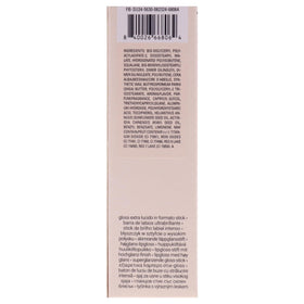 Fenty Beauty Gloss Bomb Stix High Biscus on lips shows bold glossy finish