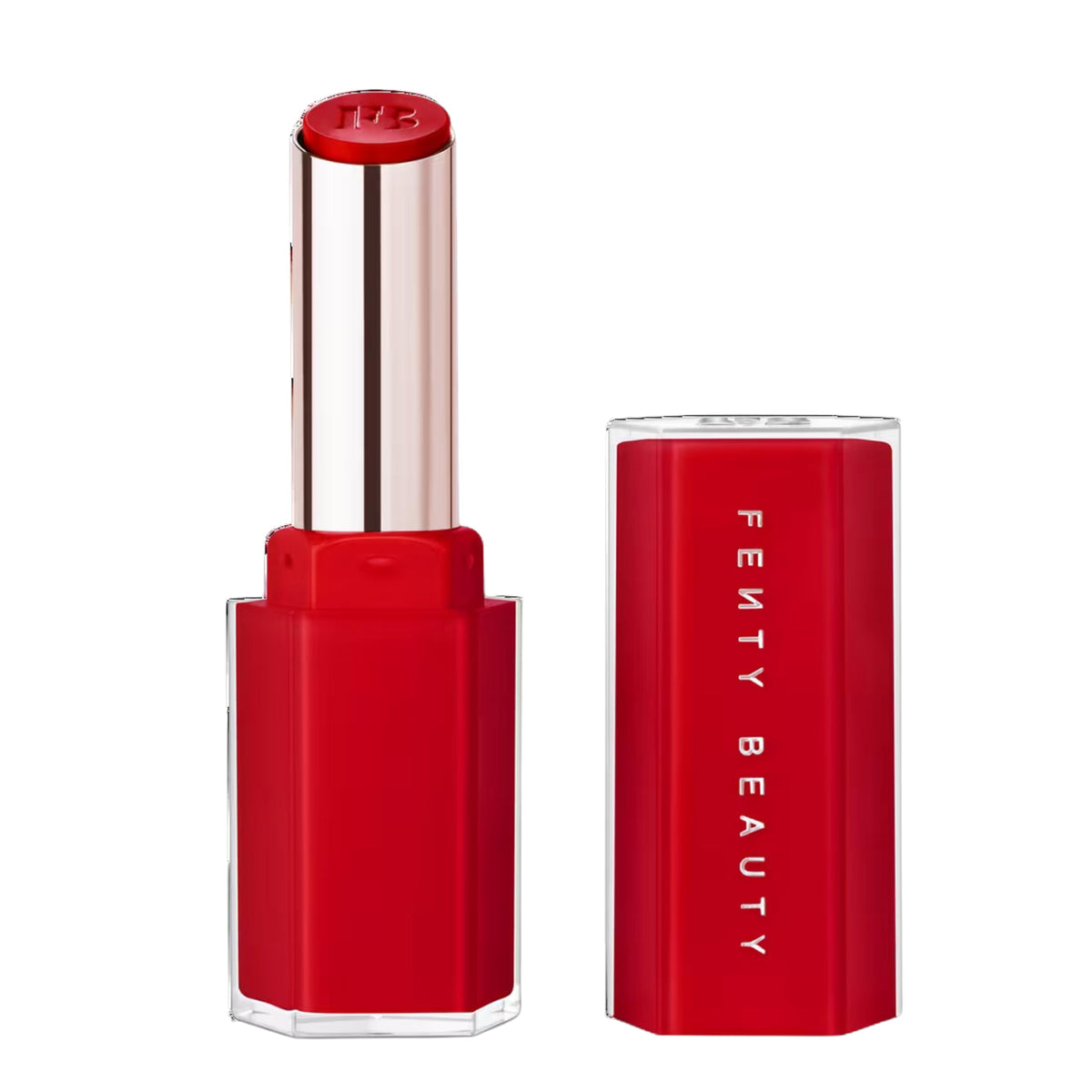 Fenty Beauty Gloss Bomb Stix high-shine gloss stick nourishes lips with Vitamin E and shea butter.