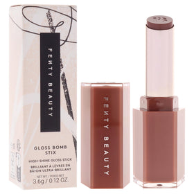 FENTY BEAUTY Gloss Bomb Stix Rose Amber swatch showing glossy rosy finish