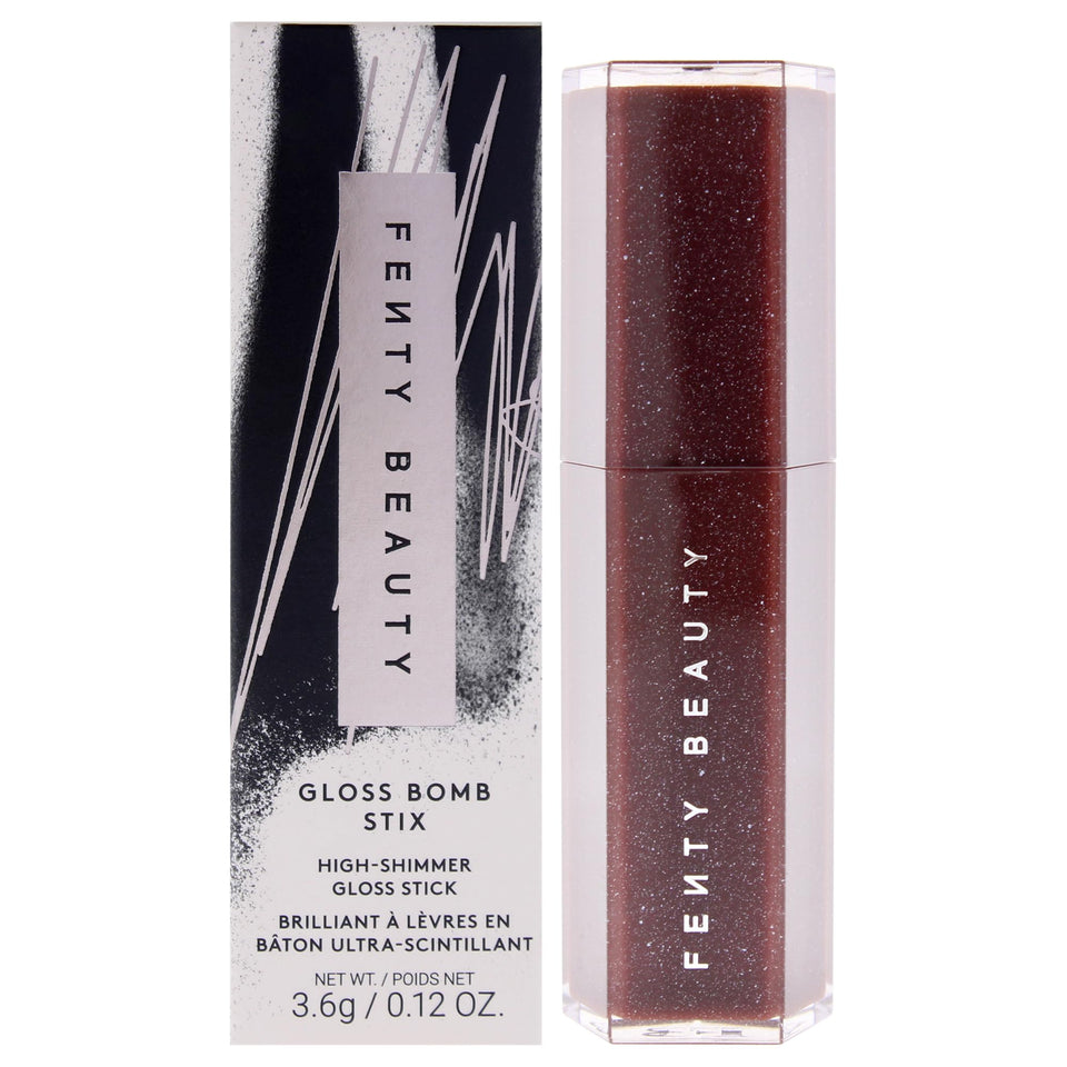 Fenty Beauty Gloss Bomb Stix Shimmer Hot Chocolit swatch adds rich shine