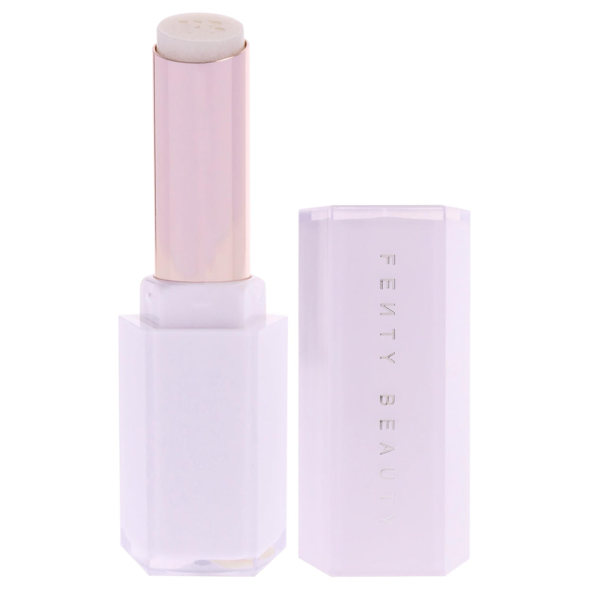 Fenty Beauty Gloss Bomb Stix Shimmer texture showing soft glossy finish on lips