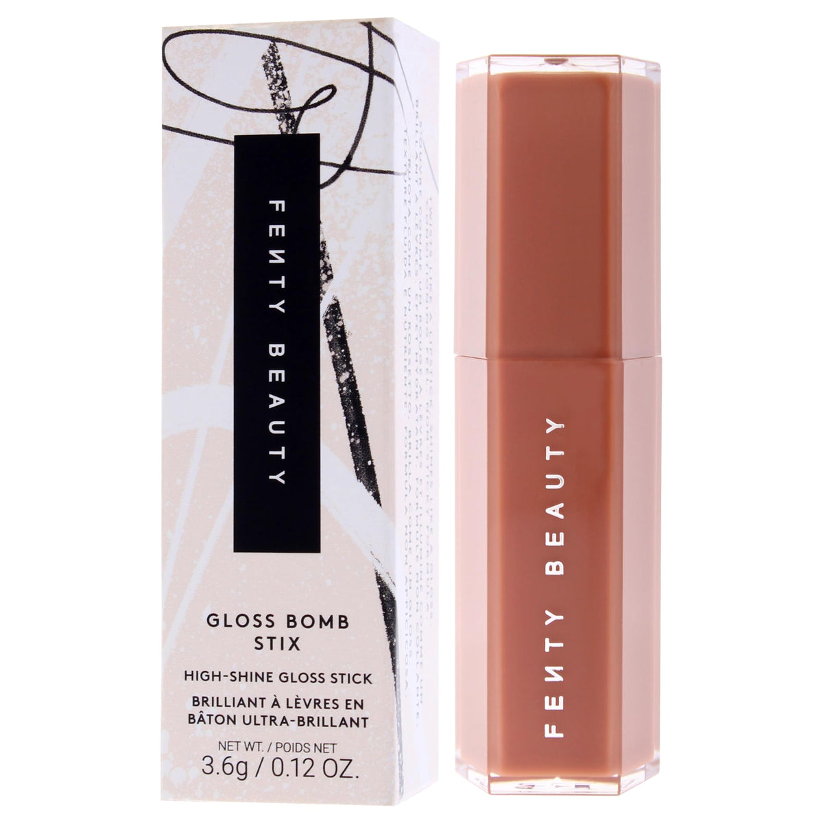 Fenty Beauty Gloss Bomb Stix Spice Cold on lips demonstrates non-sticky, comfortable wear