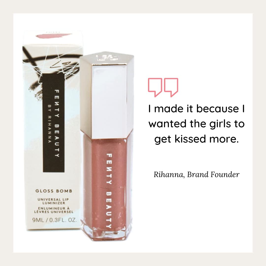Lips wearing Fenty Beauty Gloss Bomb 02 Fussy for daily radiant shine