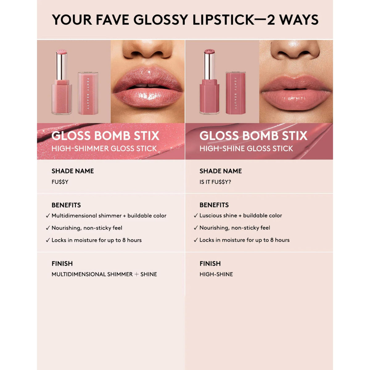 Fenty Beauty Gloss Stix glides smoothly for effortless shine.