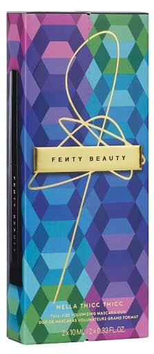Fenty Beauty Hella Thicc Thicc mascara duo brush closeup demonstrates precision for defined lashes.
