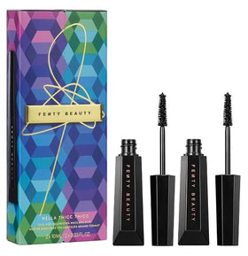 Fenty Beauty Hella Thicc Thicc mascara duo front packaging highlights bold volume for dramatic lashes.