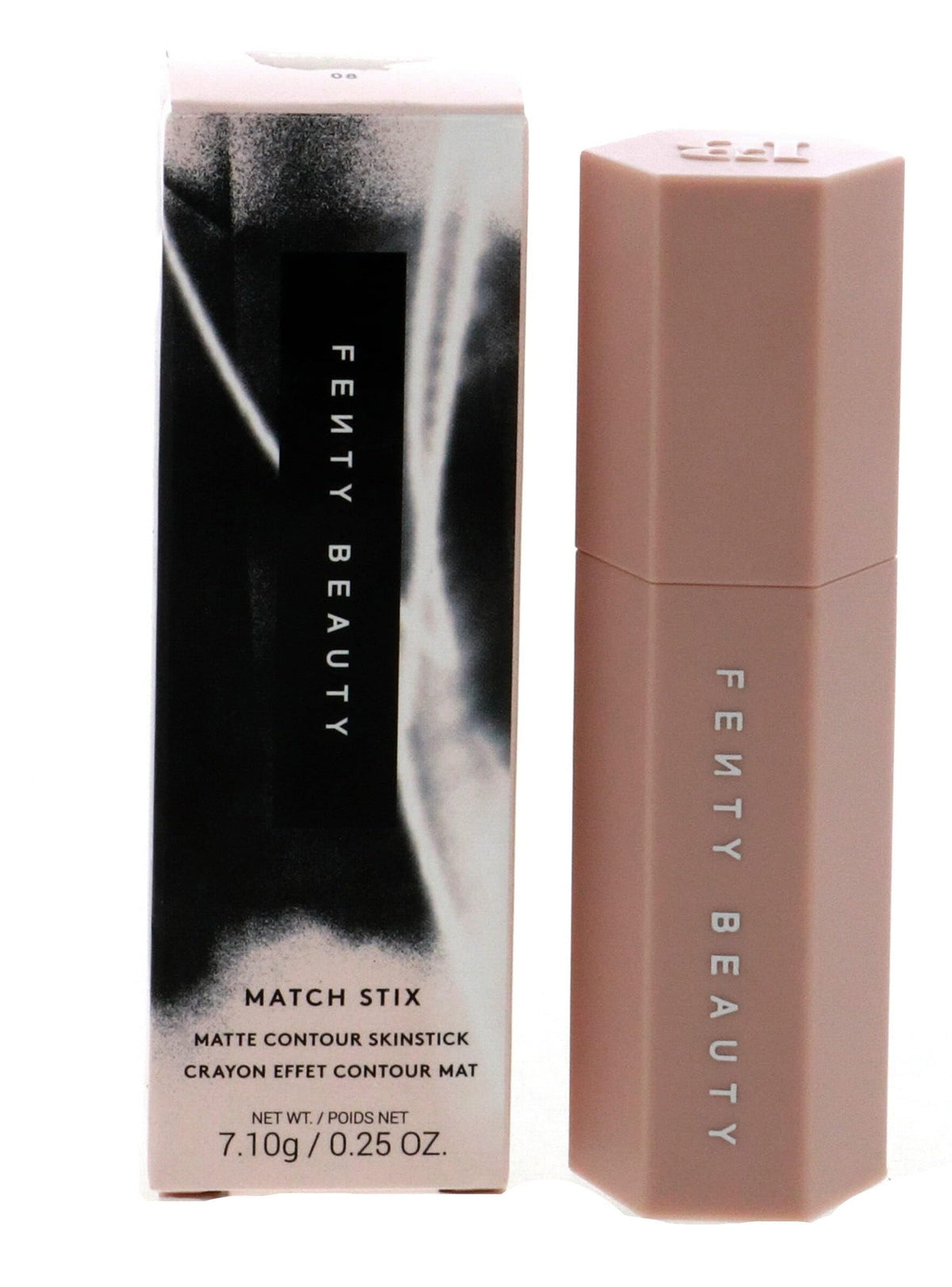 Fenty Beauty Match Stix Soft Amber 08 container shows creamy matte contour formula