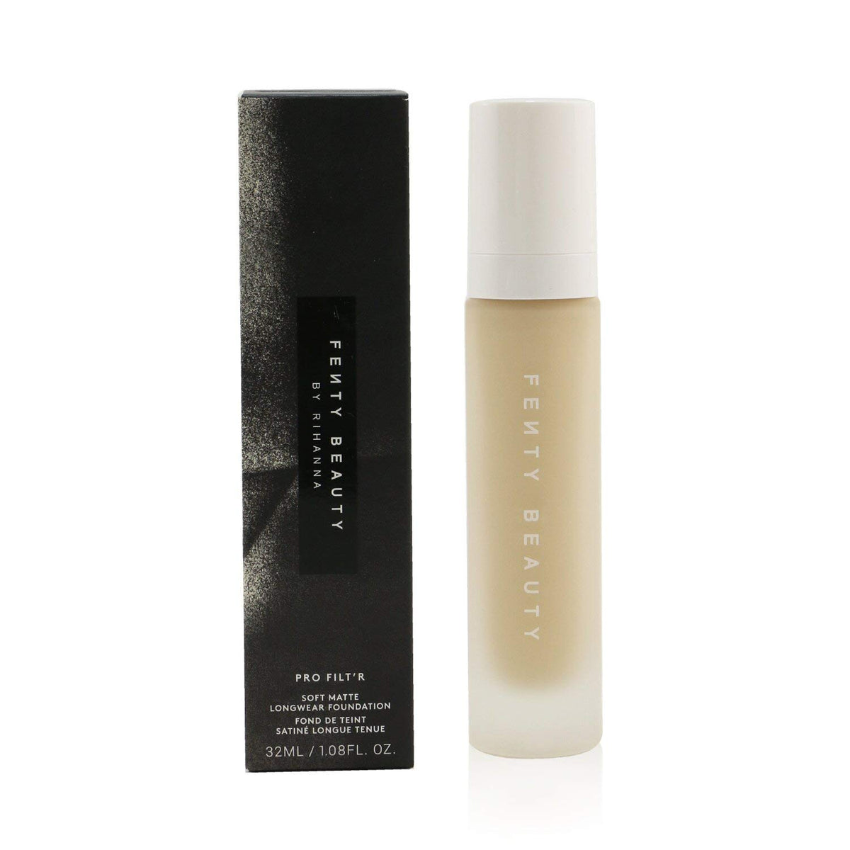 Swatch of Fenty Beauty Pro Filt'r Soft Matte Longwear Foundation showing buildable coverage.