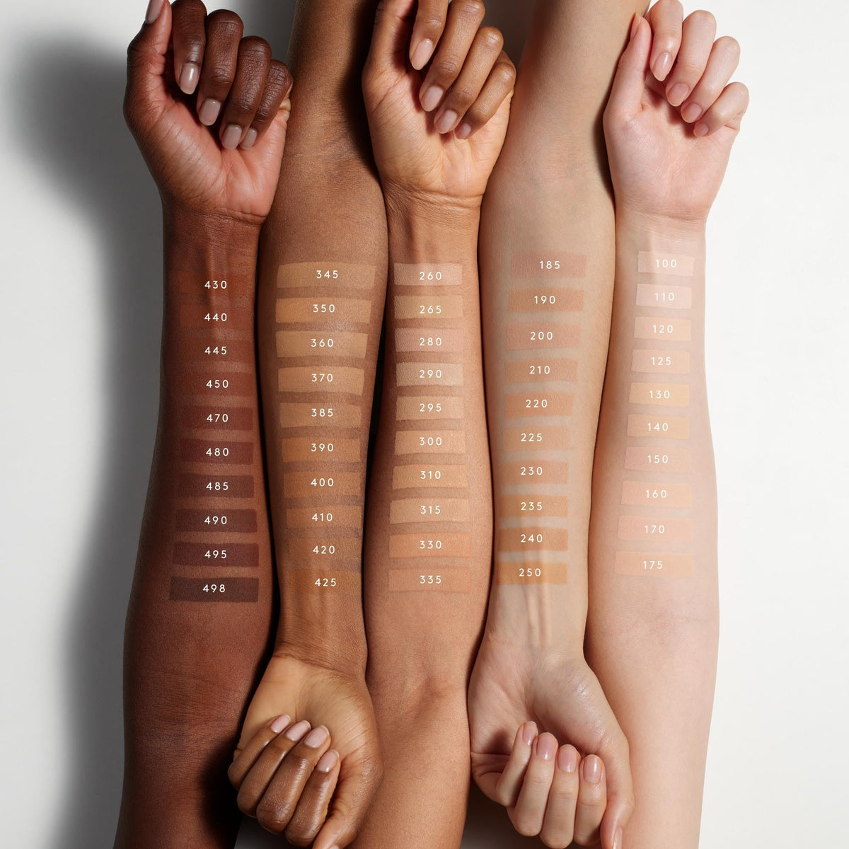 Texture visible as satin finish that softens skin texture.