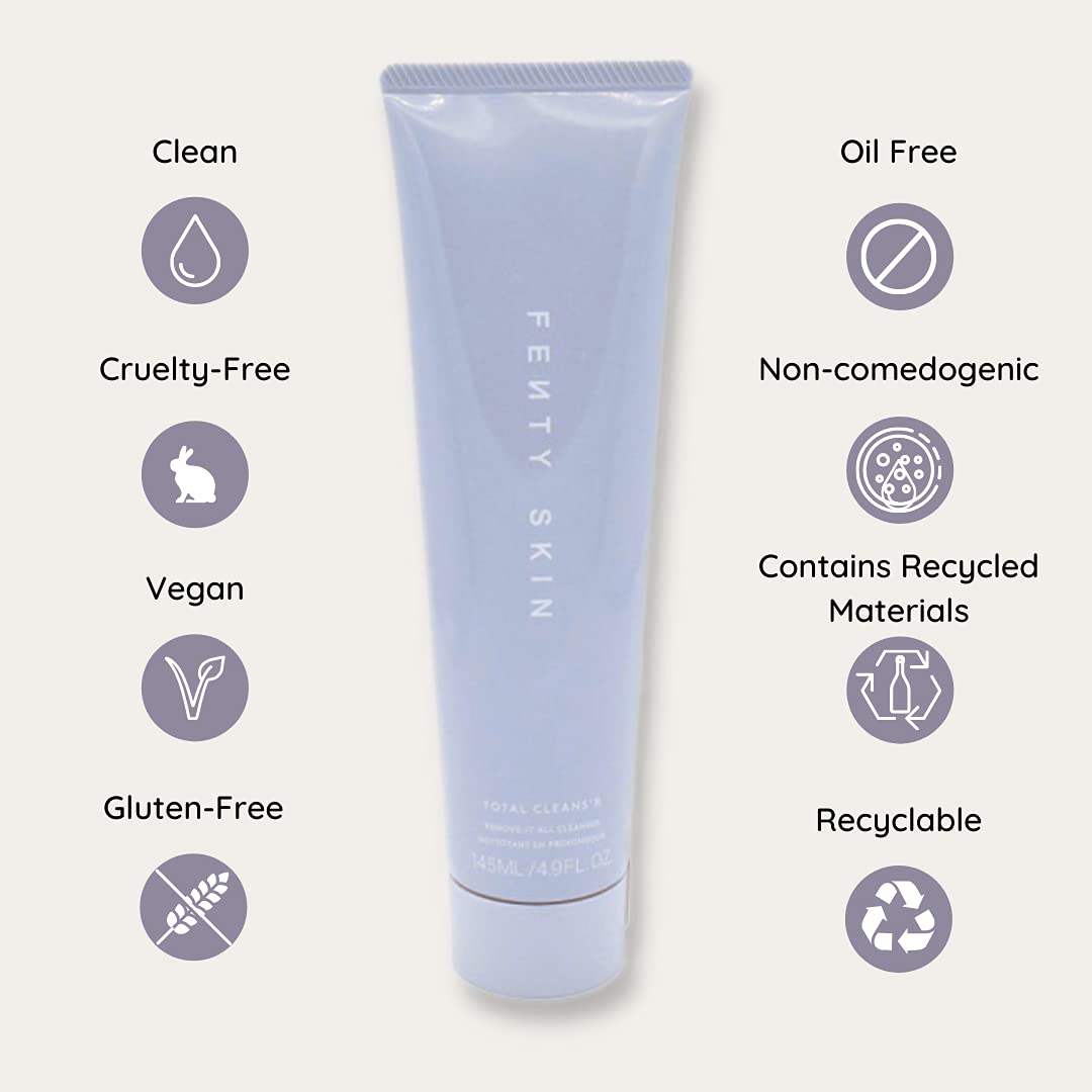 User applying Total Clean'r to dissolve makeup and impurities on skin.