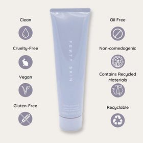 User applying Total Clean'r to dissolve makeup and impurities on skin.
