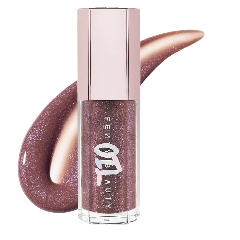 Fenty Beauty Gloss Bomb Luminizing Lip Oil Rose Amber adds radiant shine and hydration