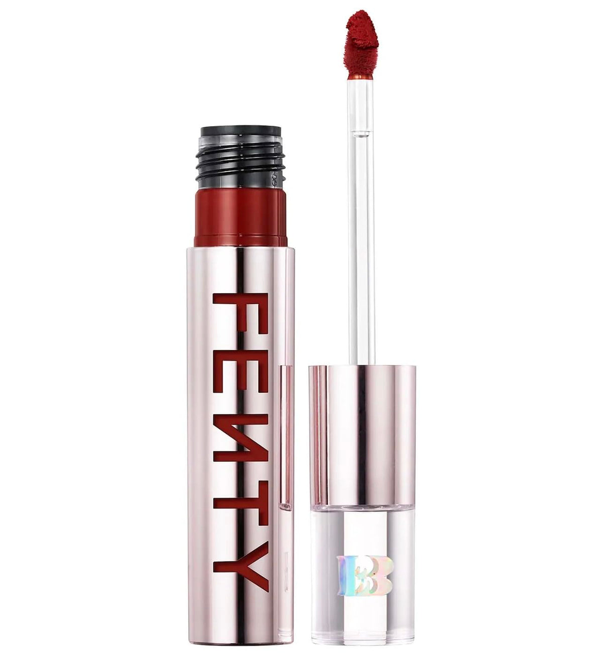 Fenty Icon Velvet Lipstick H.B.I.C. swatch shows rich, long-lasting color