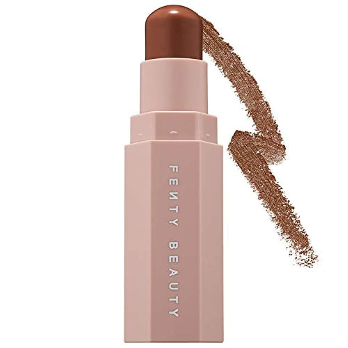 Fenty Match Stix Matte Contour Espresso 05 swatches show natural warmth and blendable texture.