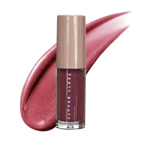 FENTY RIRI Lip Gloss bottle shows rosy pink shine flattering many skin tones