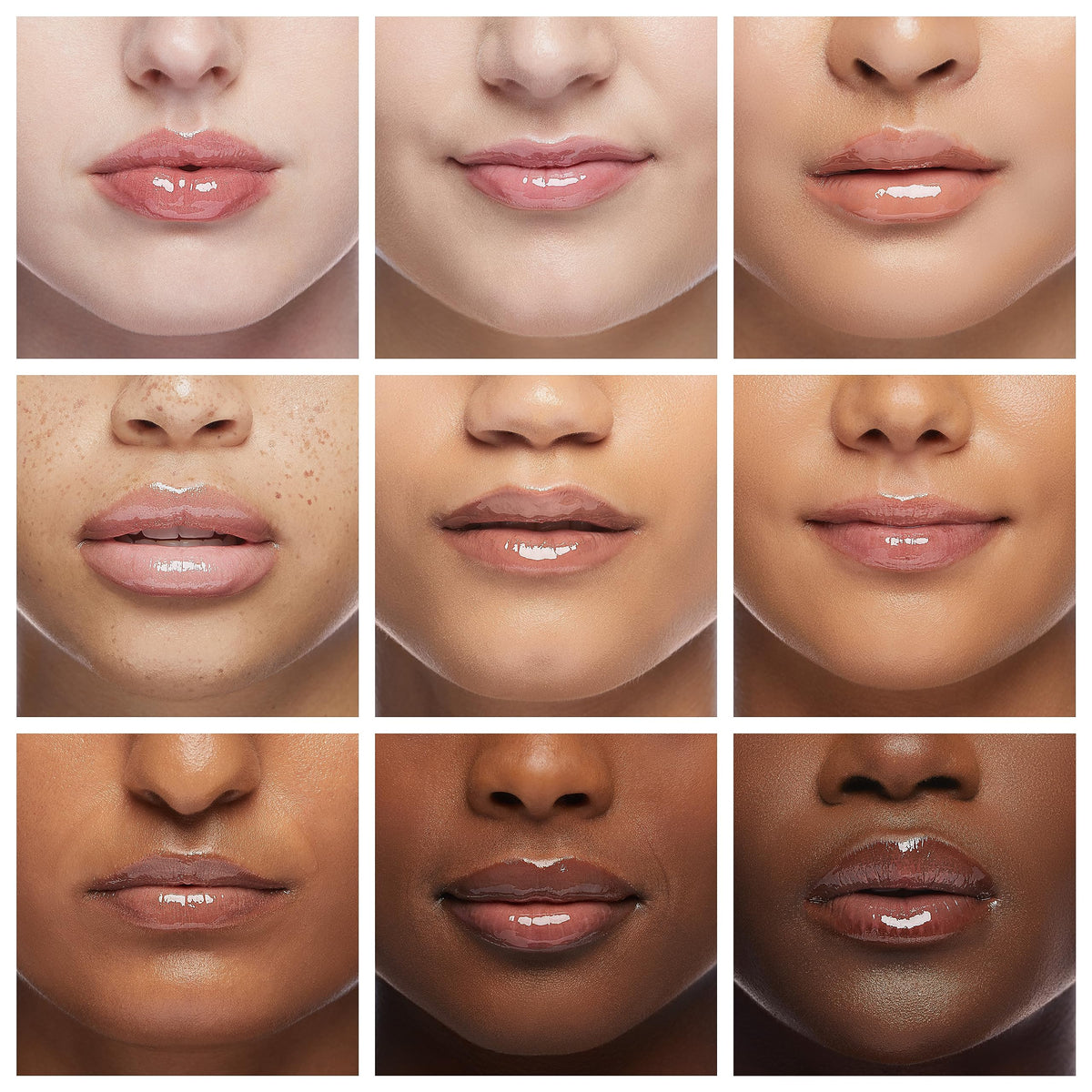 Fenty Skin Cherry Treat lips with a subtle cherry gloss shine.