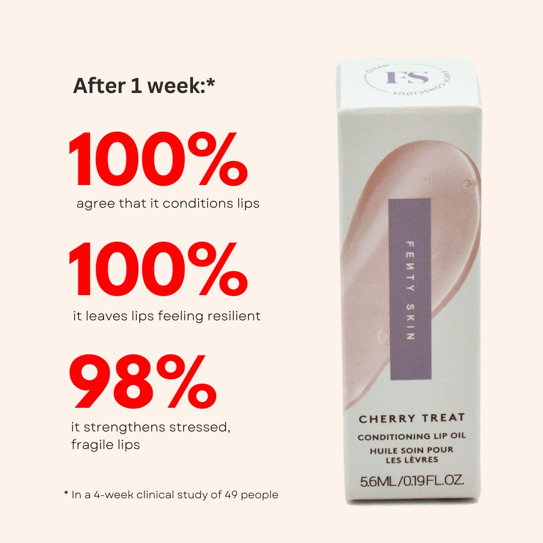 Fenty Skin Cherry Treat plant-based formula highlighted on packaging.