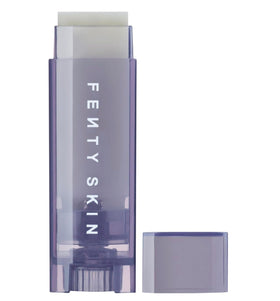 Fenty Skin Lux Balm packaging close-up highlighting mess-free, hydrating lip care.
