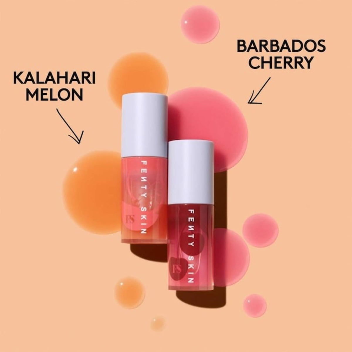 Vegan and cruelty-free emblem on Fenty Treatz Lip Oil packaging.