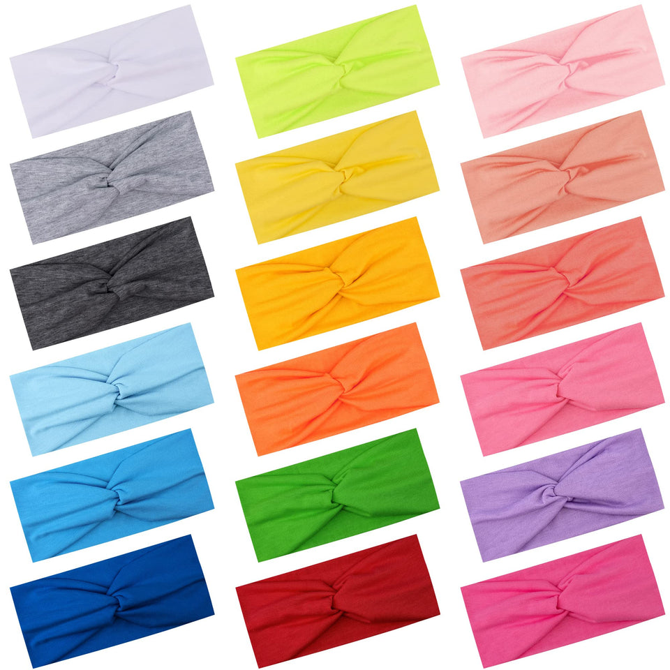 FEQO 18-piece twist headbands pack for versatile daily wear and color variety.