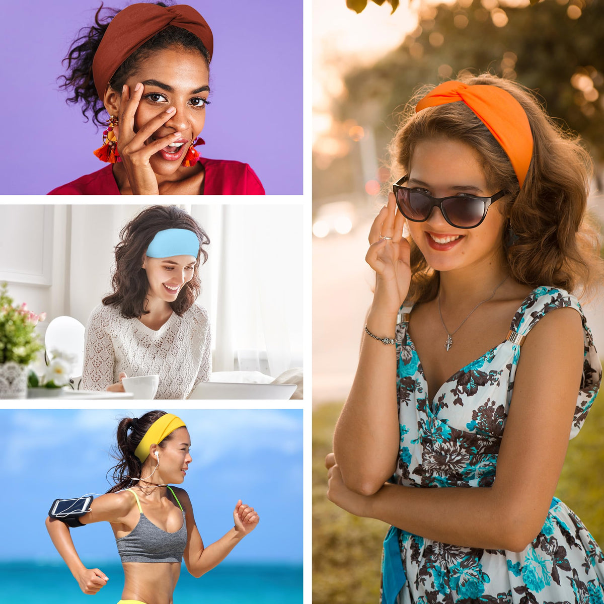 FEQO versatile headbands pair with yoga and gym outfits