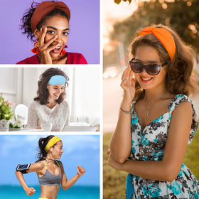 FEQO versatile headbands pair with yoga and gym outfits