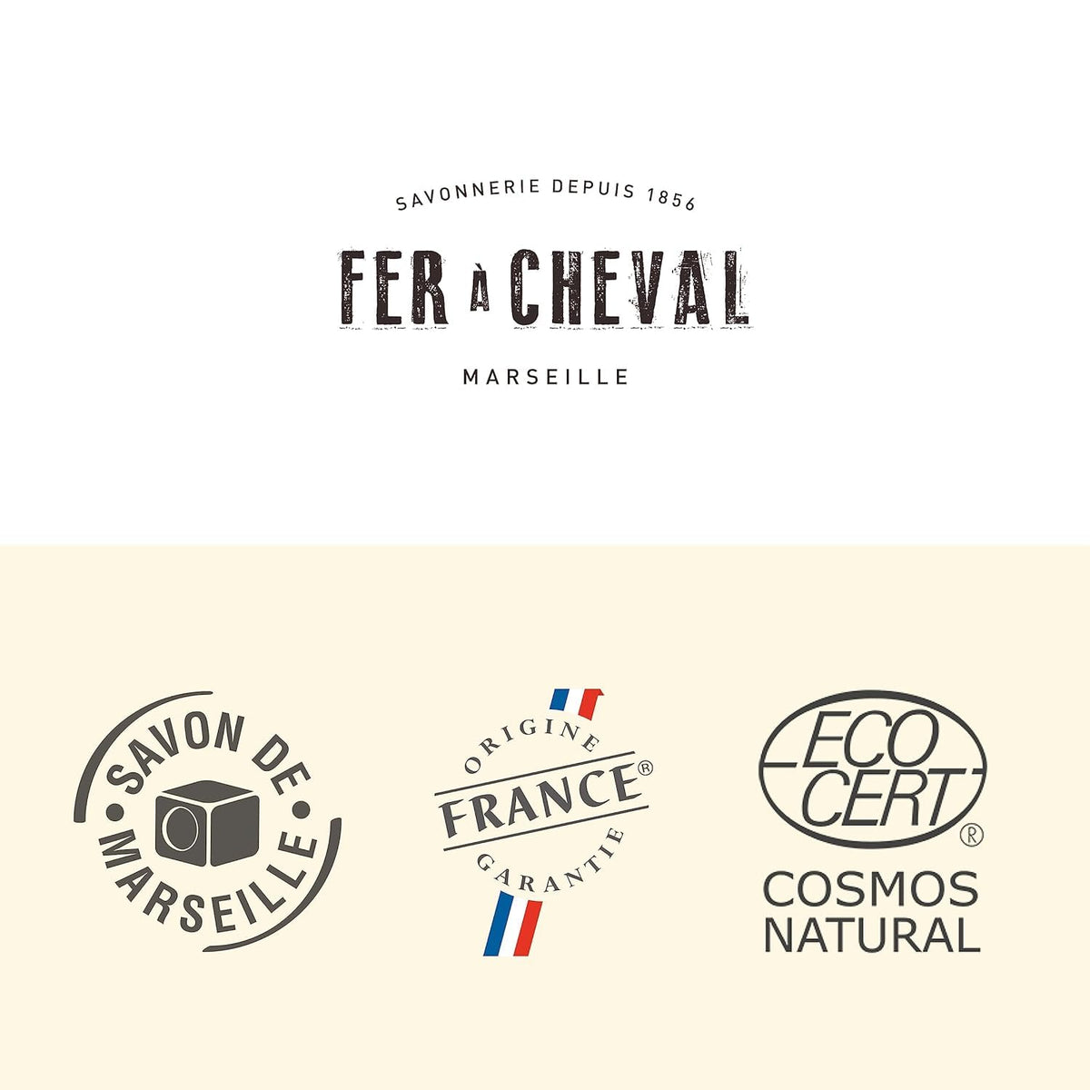 Fer à Cheval natural hypoallergenic soap pack suitable for sensitive skin.