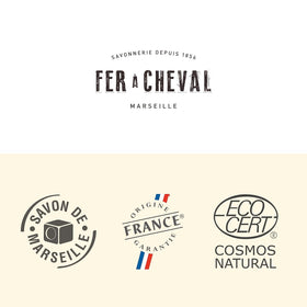 Fer à Cheval natural hypoallergenic soap pack suitable for sensitive skin.