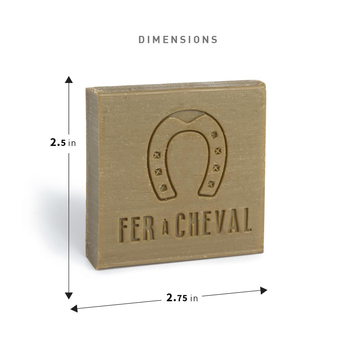 Fer à Cheval soap ingredients sodium olivate and water shown.