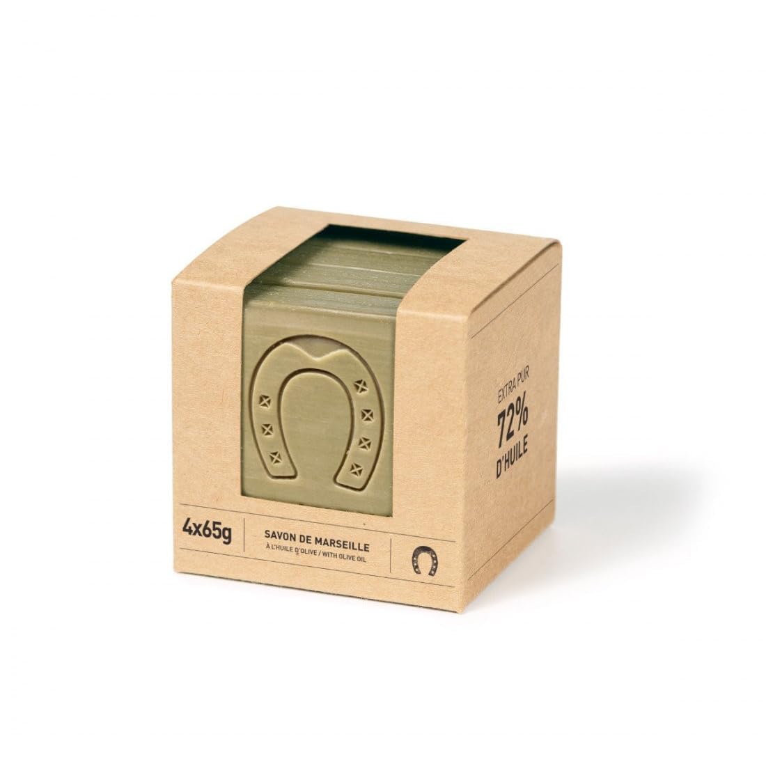Fer à Cheval pure olive soap cubes 4x65g for gentle cleansing and versatility.