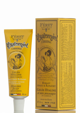Feret Parfumeur Le Hyalomiel Gel bottle with rose powder fragrance and hydrating formula