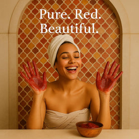 Close-up of red poppy petals in FERIHA soap for botanical infusion