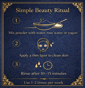 FERIHA Nila powder with rose water mix for an at-home spa routine.