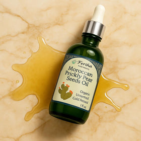 FERIHA prickly pear seed oil application demonstrates quick absorption without greasiness.