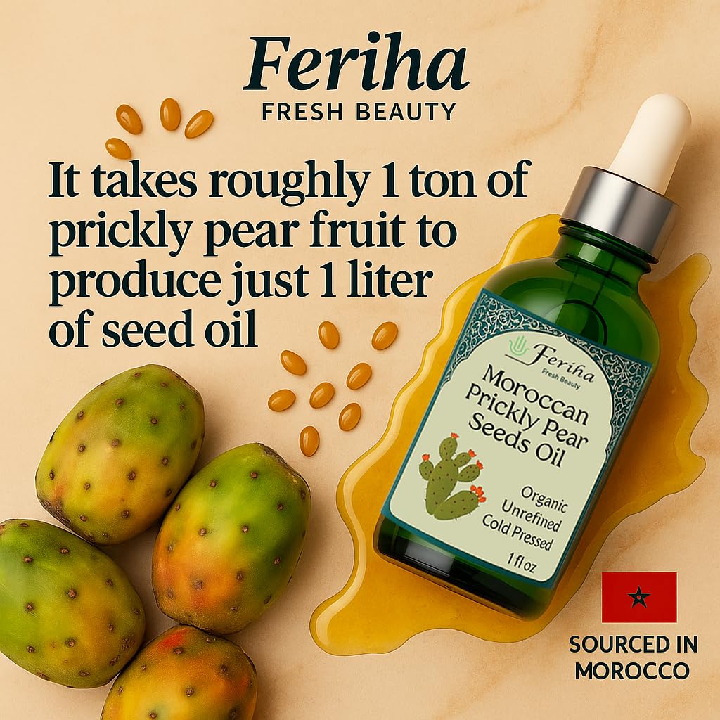 FERIHA prickly pear seed oil near Marrakech illustrates authentic Moroccan skincare.