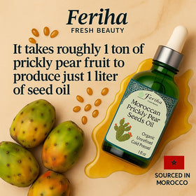 FERIHA prickly pear seed oil near Marrakech illustrates authentic Moroccan skincare.