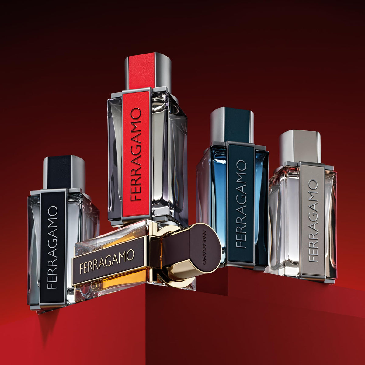 Ferragamo Eau de Toilette leather heart accent conveys sophisticated character.