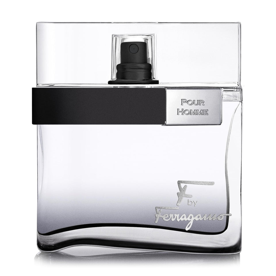 Ferragamo F Black EDT bottle with bold, magnetizing scent for daily wear.