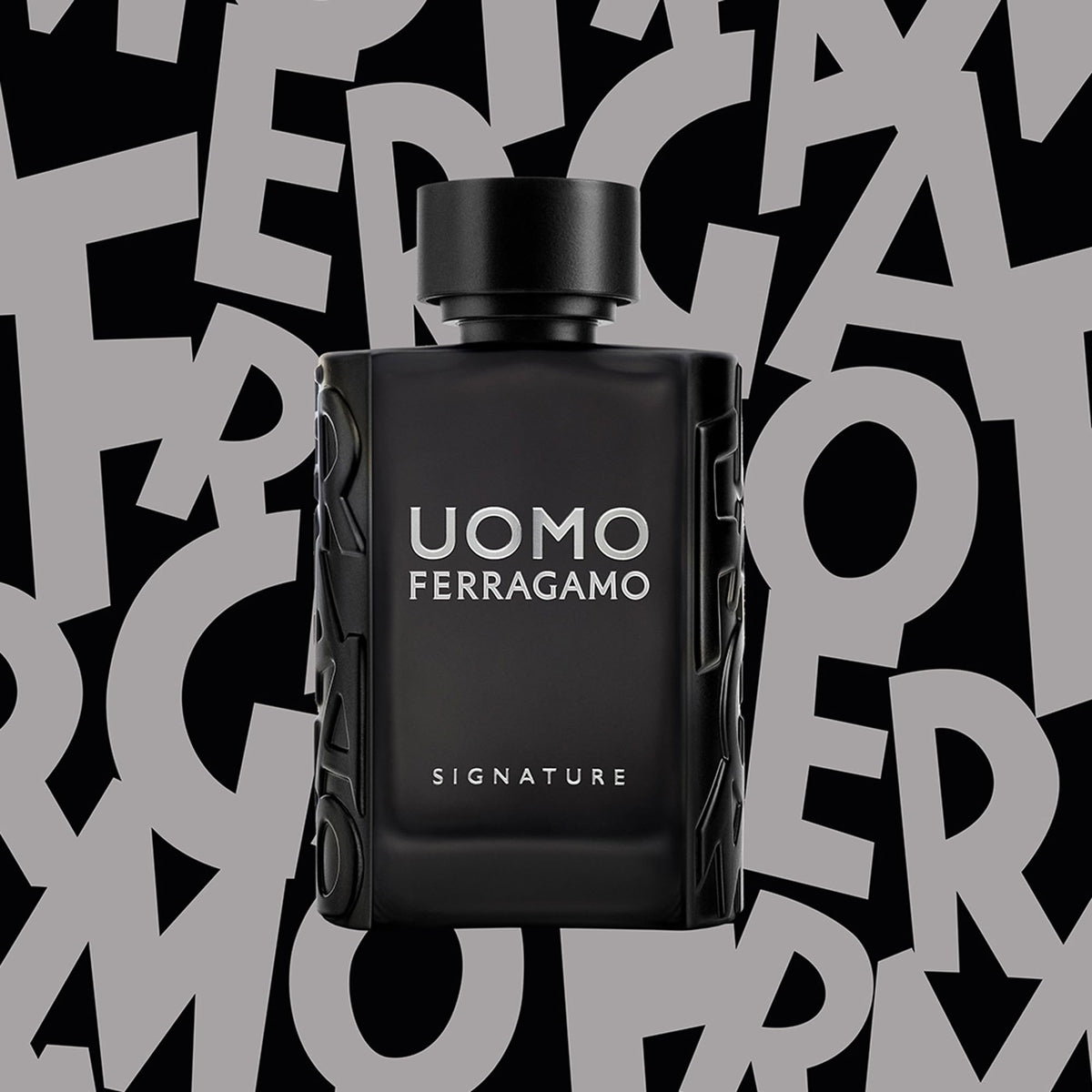 Ferragamo Uomo Signature bottle on table exudes everyday elegance.