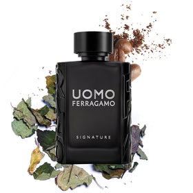 Ferragamo Uomo Signature boxed display suggests premium gift-worthy luxury.