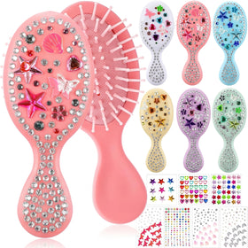 Ferrochef DIY mini hair brush set with pastel colors for portable detangling