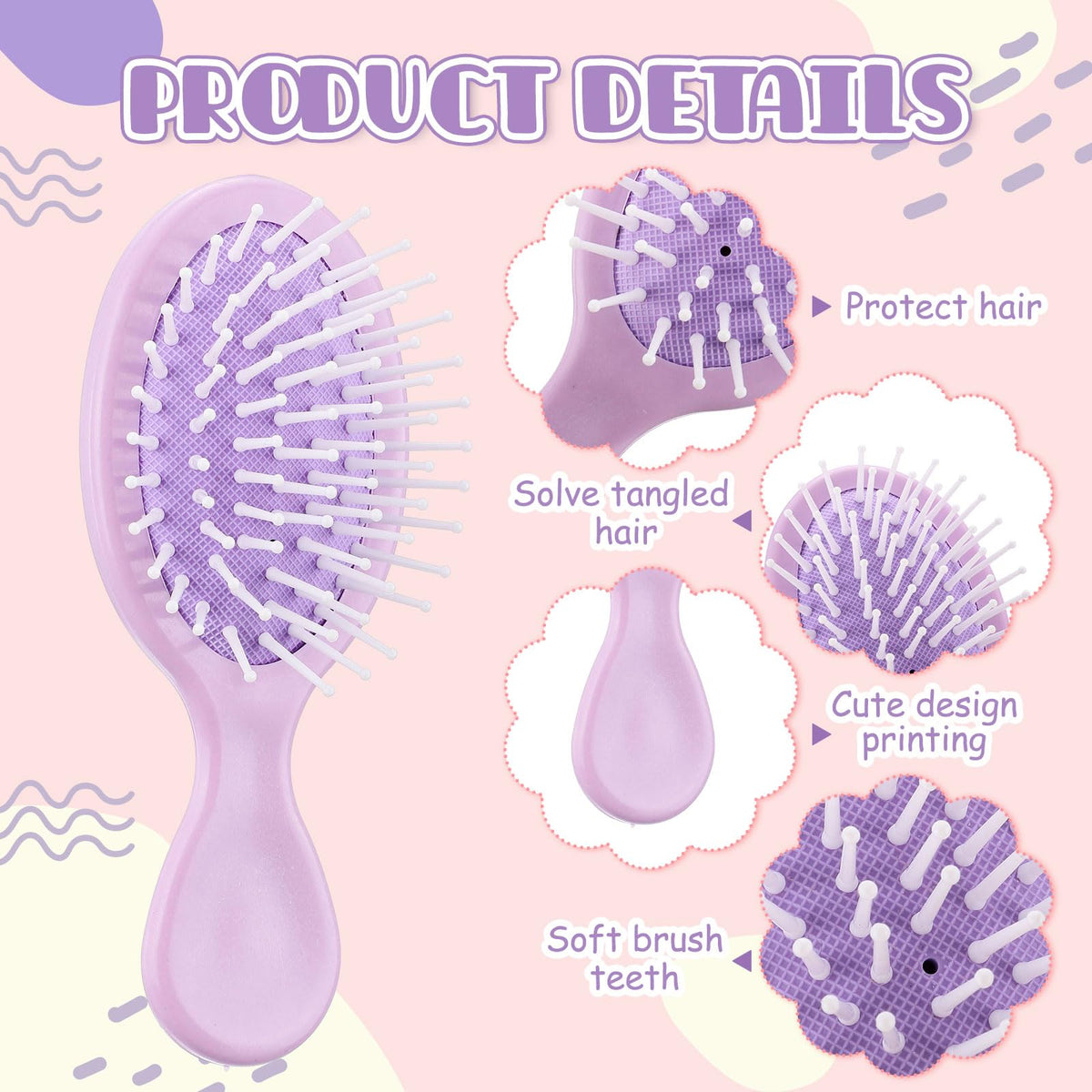Ferrochef mini detangling brush perfect for travel and on-the-go