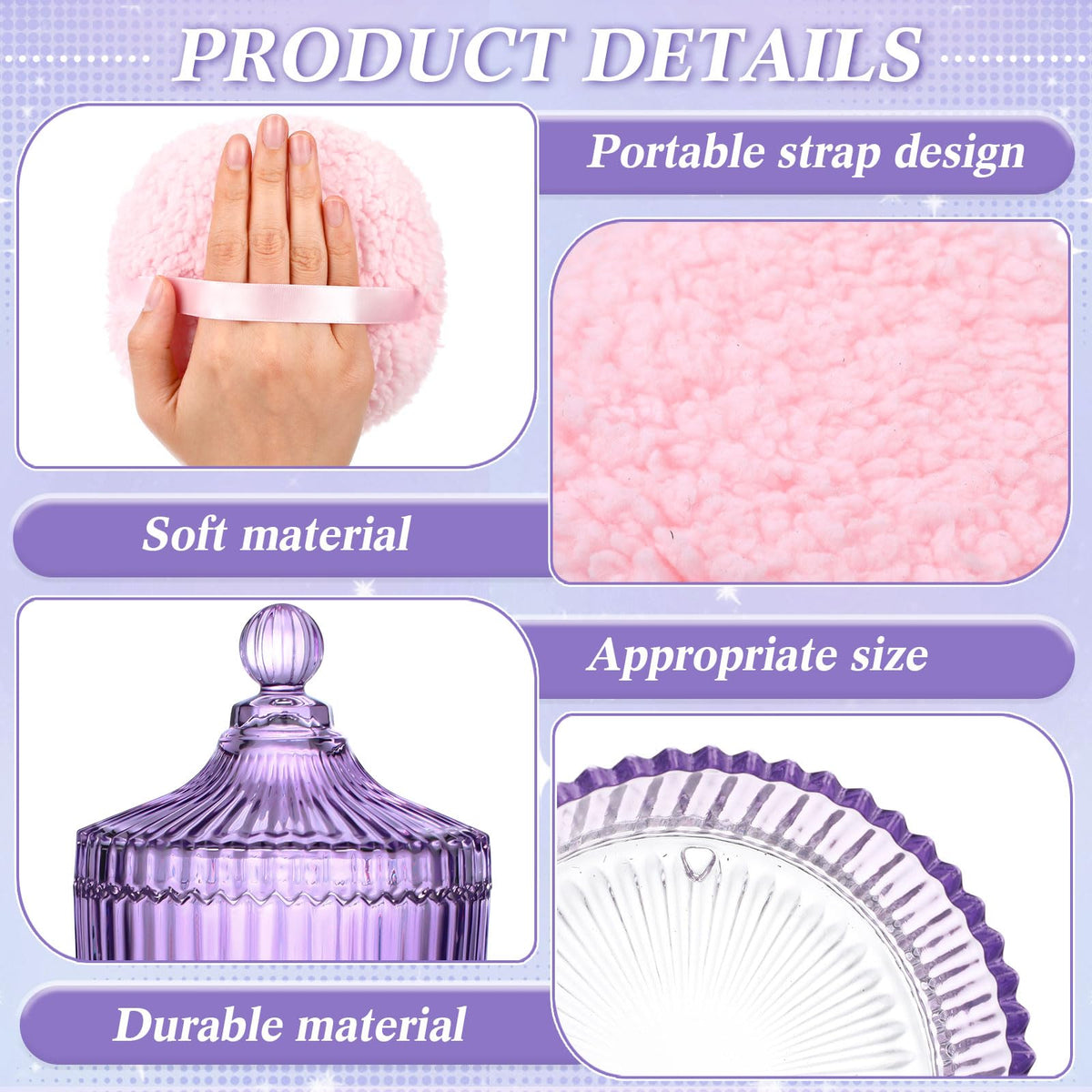 Ferrochef powder puff plush is soft for gentle, even application.