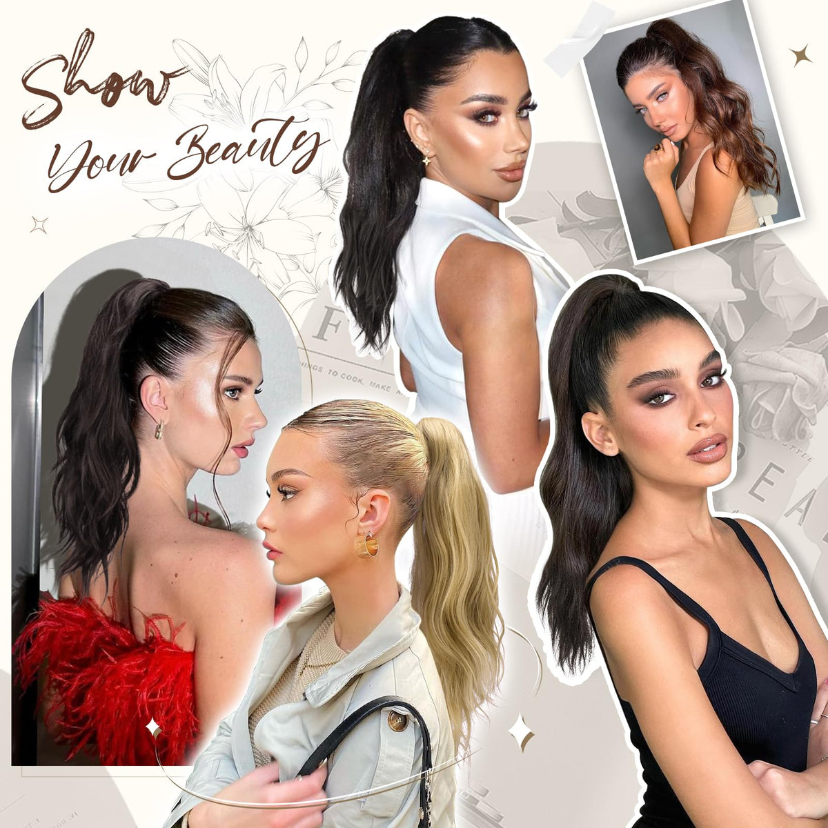 FESHFEN ponytail extension, gift-ready quick style option.