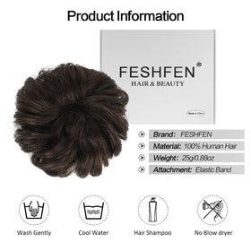 FESHFEN dark brown color option helps match natural shade easily.