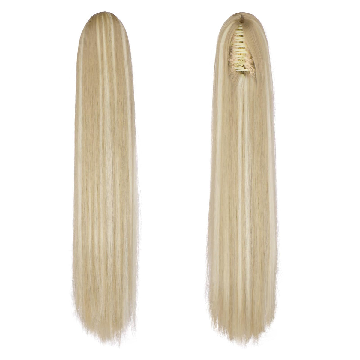 FESHFEN drawstring ponytail in dirty blonde provides versatile two-in-one wear.