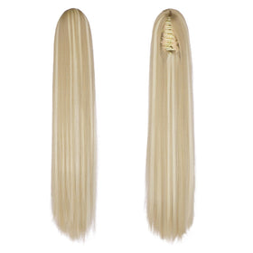 FESHFEN drawstring ponytail in dirty blonde provides versatile two-in-one wear.