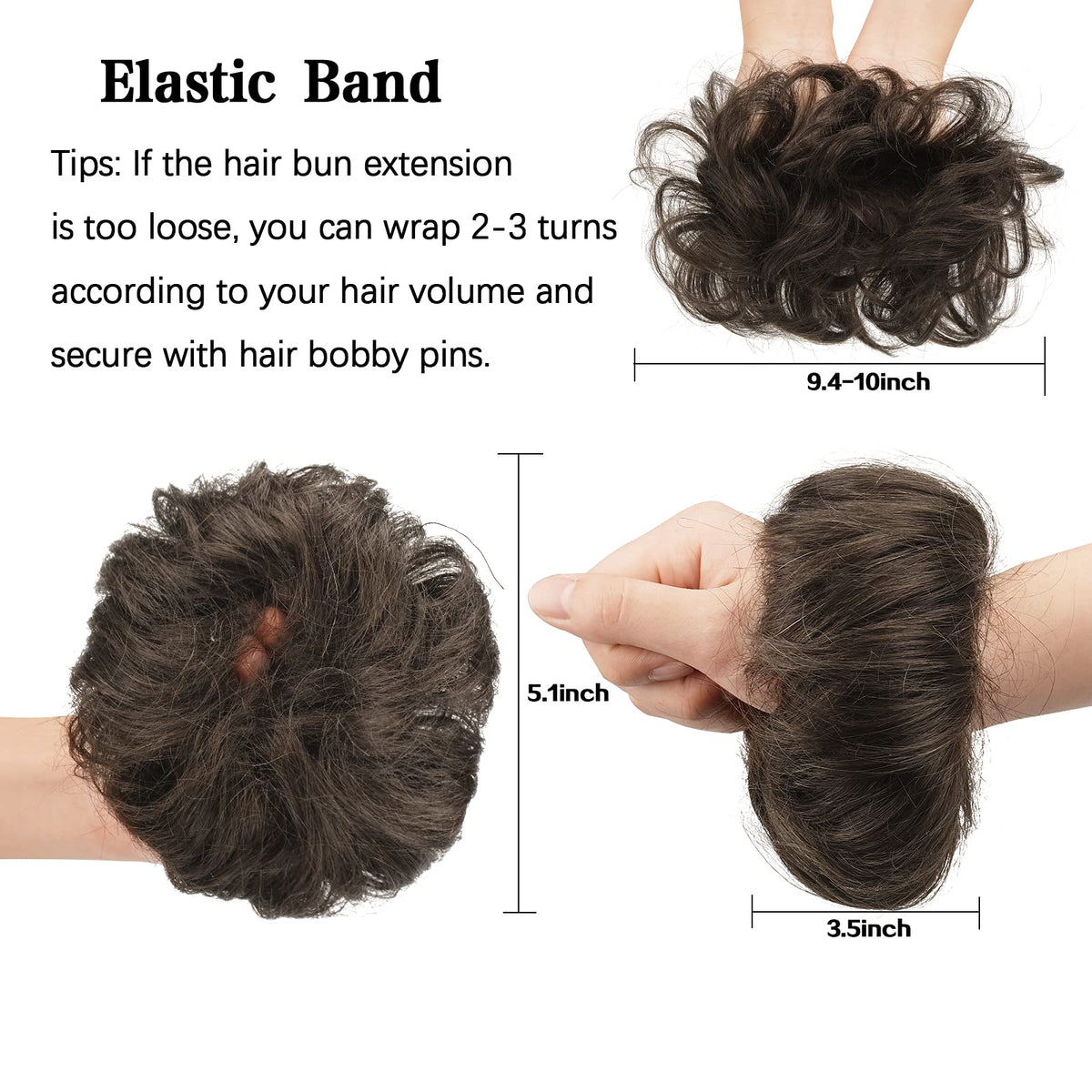 FESHFEN ponytail extension with flexible band secures securely on your hair.
