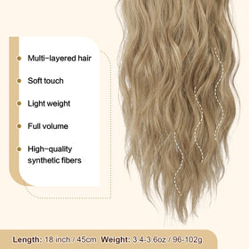 FESHFEN ponytail features two invisible combs for secure wear.