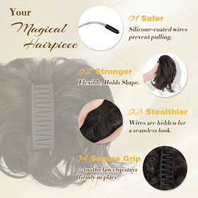 FESHFEN built-in flexible wires let you sculpt voluminous buns.